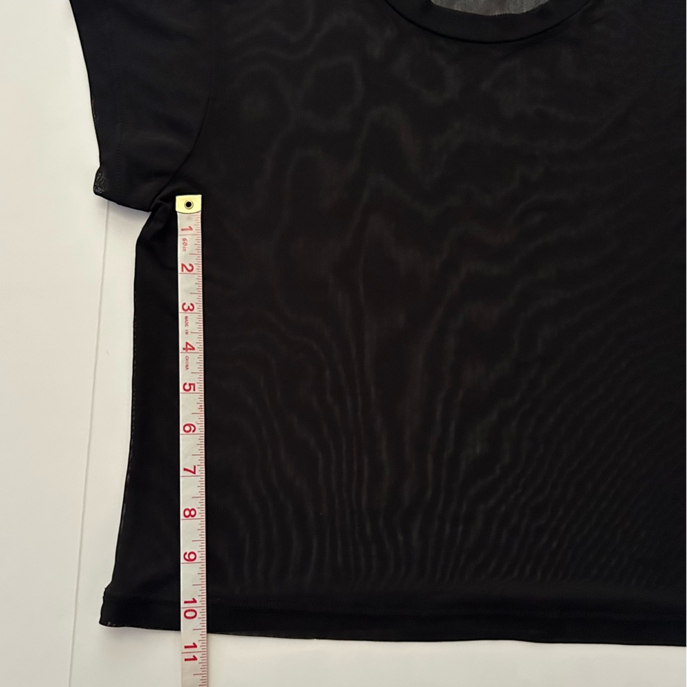 ⭐️ L.A. Hearts Black Sheer Mesh Short Sleeve Top Size Medium - Picture 6 of 9